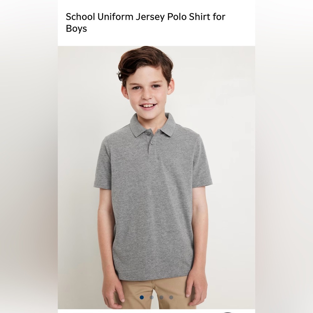 Old Navy School Uniform Jersey Polo Shirt for Boys - Size Small - Heather Gray